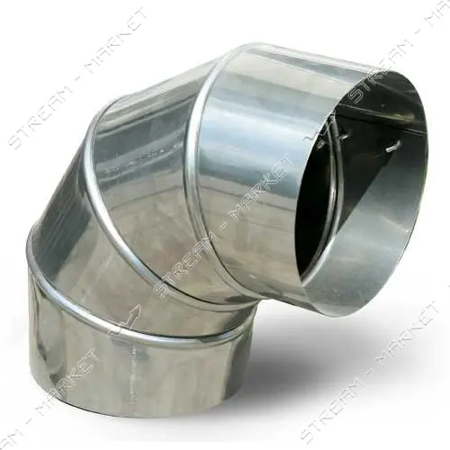 Отвод оцинкованный угловой d105x90 толщина металла 0.45мм                                           