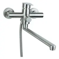 Смеситель для ванны Aquatica 9719221 HT-2C271P гусак прямой 325мм картридж 35мм нерж                