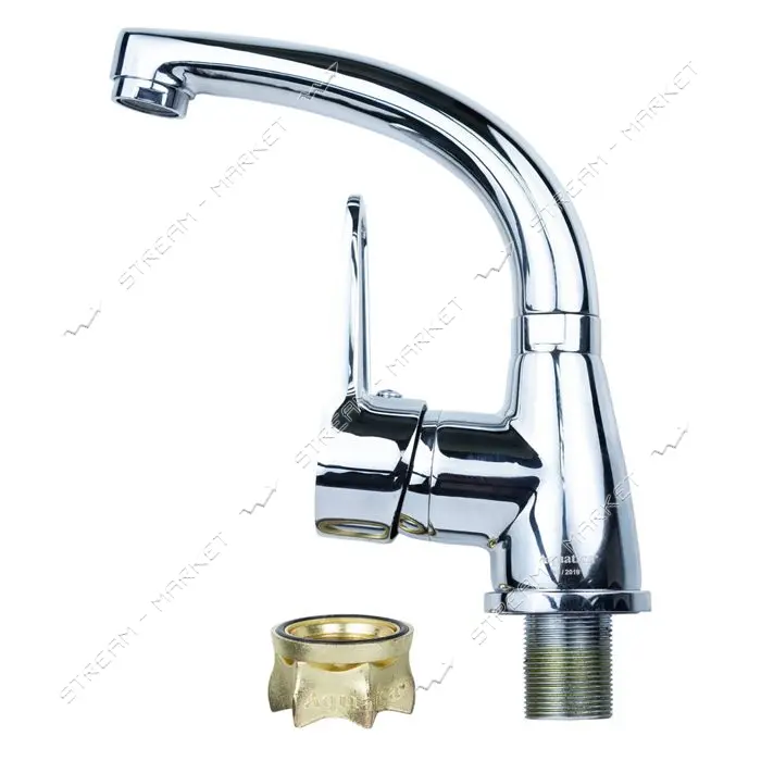 Смеситель для раковины Aquatica 9734000 HL-1A230С гусак изогнутый на гайке картридж 35мм