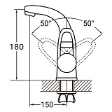 Смеситель для раковины Aquatica 9734000 HL-1A230С гусак изогнутый на гайке картридж 35мм
