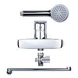 Смеситель для ванны Aquatica 9738230 KN-3C228C гусак прямой 350мм дивертор выносной картридж 40мм
