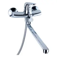 Смеситель для ванны Aquatica NM-2C234C гусак прямой 350мм дивертор встроенный картридж 40мм         