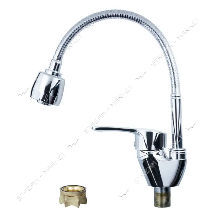 Смеситель для кухни Aquatica 9746120 ML-4B644C гусак гофрированный на гайке картридж 40мм           