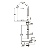 Смеситель для умывальника монокран Aquatica 9722601 на гайке кранбукса 1/2"                         