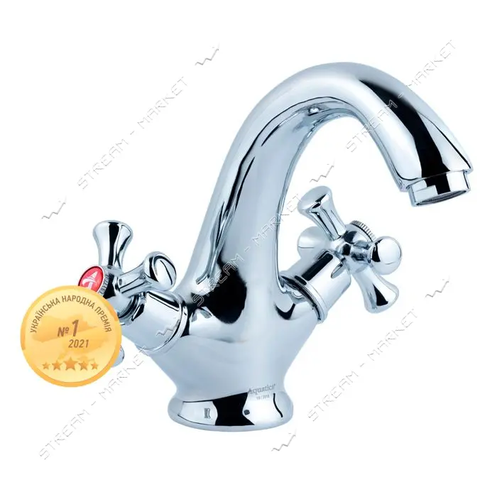 Смеситель для раковины Aquatica PL-2A155C литой на шпильке кранбукса 1/2"
