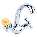 Смеситель для кухни Aquatica PL-4B355C гусак короткий ухо на гайке кранбукса 1/2"