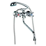 Смеситель для ванны Aquatica PL-5C455C гусак изогнутый дивертор встроенный шар кранбукса 1/2"       