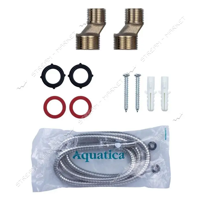Смеситель для ванны Aquatica PL-5C455C гусак изогнутый дивертор встроенный шар кранбукса 1/2"       