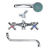 Смеситель для ванны Aquatica PM-5C457C 9780220 гусак изогнутный кранбукса 1/2"