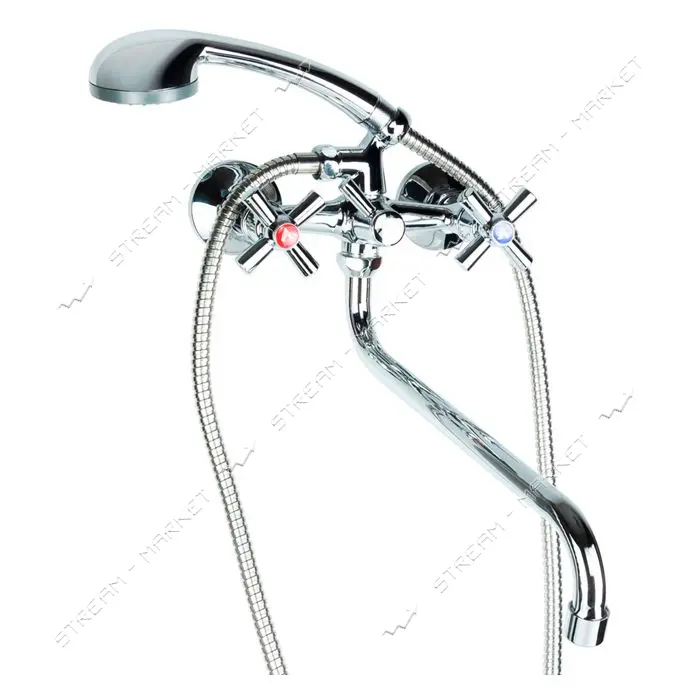 Смеситель для ванны Aquatica PM-5C457C 9780220 гусак изогнутный кранбукса 1/2"