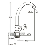 Смеситель монокран Aquatica 9786600 QN-1G158C на гайке кранбукса 1/2" 2шт