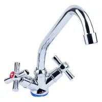 Смеситель для кухни Aquatica 9780100 PM-1B157C эконом на гайке кран-букса 1/2" 2шт                  