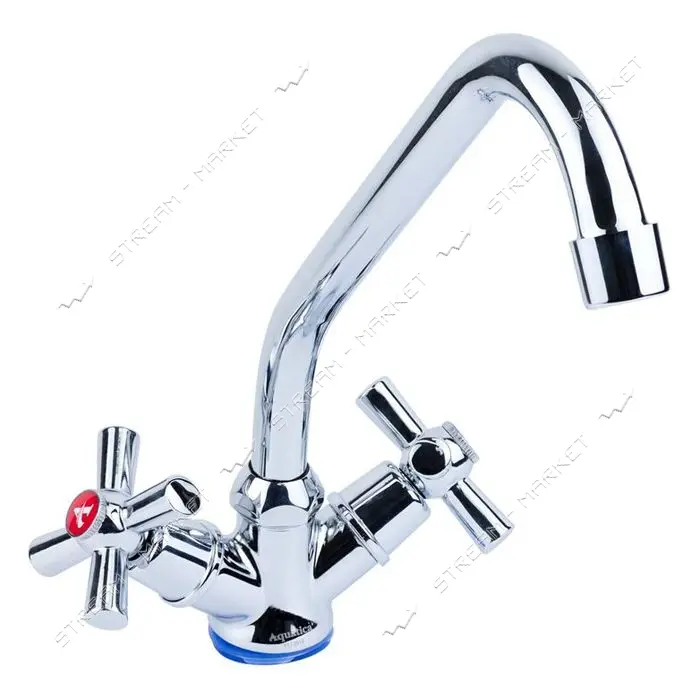 Смеситель для кухни Aquatica 9780100 PM-1B157C эконом на гайке кран-букса 1/2" 2шт                  