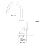 Кран-водонагреватель Aquatica HZ-6B143C 9791110 проточный 3кВт для кухни гусак ухо на гайке C       