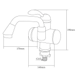 Кран-водонагреватель Aquatica LZ-5A211W проточный 3.0кВт для раковины гусак изогнутый на гайке