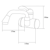 Кран-водонагреватель Aquatica LZ-6A211W проточный 3кВт для раковины гусак изогнутый настенный