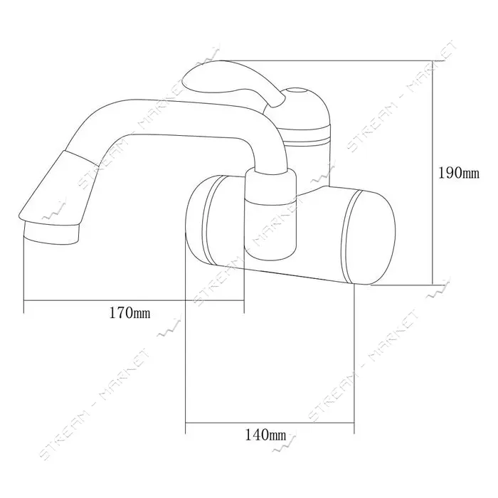 Кран-водонагреватель Aquatica LZ-6A211W проточный 3кВт для раковины гусак изогнутый настенный