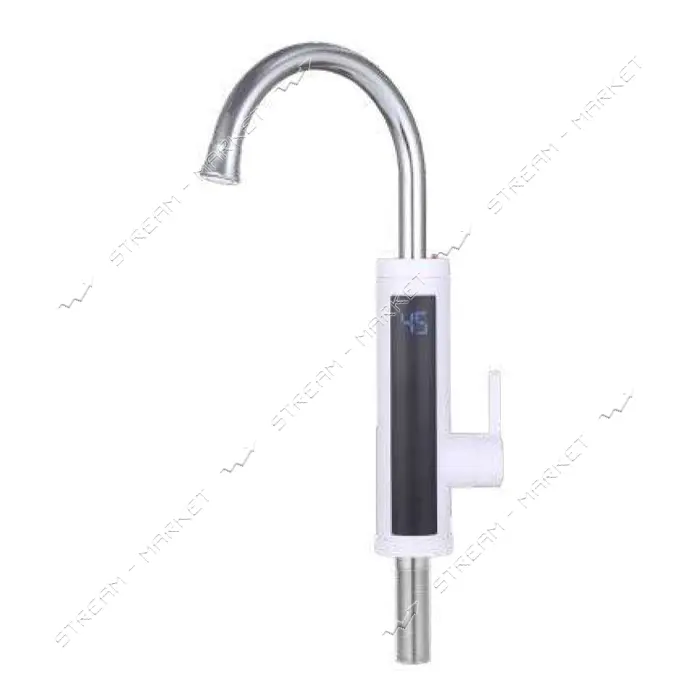 Кран-водонагреватель Aquatica 9789113 проточн 3.3кВт для кухни ухо на гайке с диспл и термост белый 