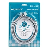 Шланг для душа Aquatica 9792010 1/2" усиленный хромированный растяжной с подшипником 150-210см