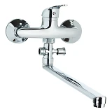 Cмеситель для ванны Aquatica Tau 9846220 TN-3C242C гусак прямой 350мм картридж 35мм