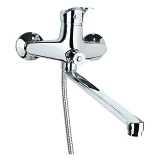 Смеситель для ванны Aquatica Tau 9807220 SE-2C245C гусак прямой 350мм картридж 40мм                 