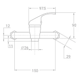 Смеситель для душа Aquatica Tau 9846300 TN-1D142C картридж 35мм