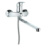 Смеситель для ванны Aquatica Tau 9840220 TN-5B142C прямой 350мм дивертор встроенный