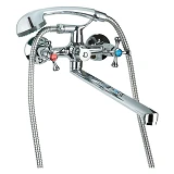 Смеситель для ванны Aquatica Tau 9885210 VN-2C260C гусак прямой 350мм кран-букса 1/2"               