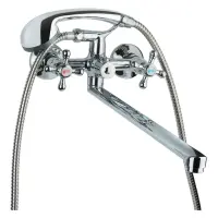 Смеситель для ванны Aquatica Tau 9870220 VD-2C261C гусак прямой 400мм кран-букса 1/2"               