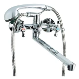 Смеситель для ванны Aquatica Tau 9870210 VD-5C261C гусак прямой 350мм кран-букса 1/2"