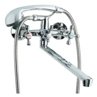 Смеситель для ванны Aquatica Tau  9870210 VD-5C261C гусак прямой 350мм кран-букса 1/2"              