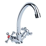Смеситель для кухни Aquatica Tau 9885100 VN-1B160C эконом на гайке 2шт кран-букса 1/2"              
