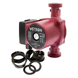 Насос циркуляционный Wetron 774212 75Вт Hmax 4м Qmax 40л/мин d1 1/2" 180мм плюс гайки d 1" бордо    