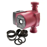 Насос циркуляційний Wetron 774232 100Вт Hmax 6м Qmax 50л/хв d1 1/2" 180мм плюс гайки d 1" бордо     