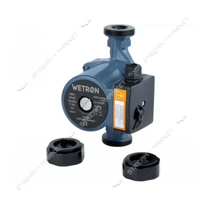 Насос циркуляционный Wetron 774531 100Вт Hmax 6м Qmax 75л/мин d 1 " 130мм плюс гайки d 3/4"