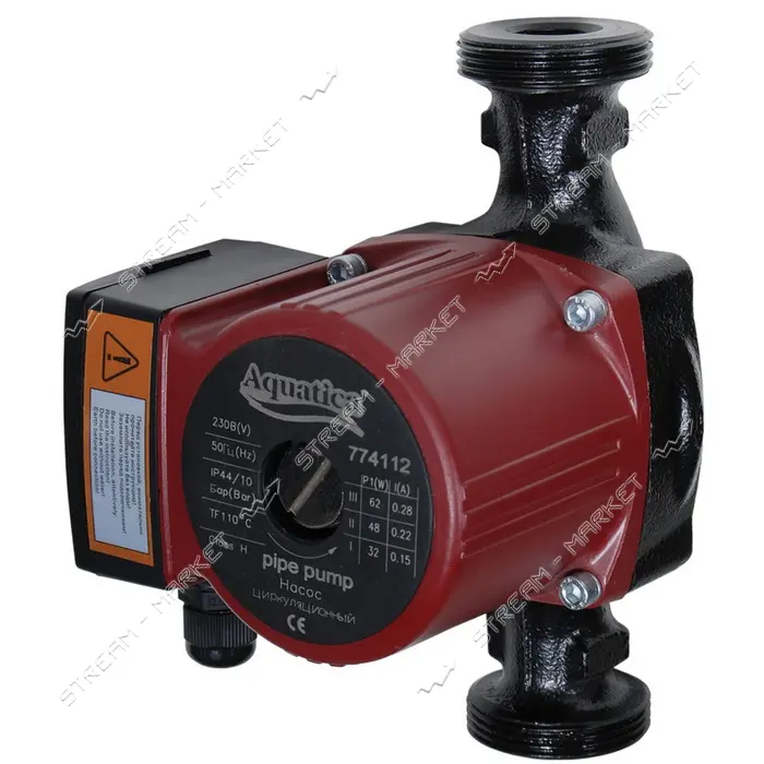 Насос циркуляционный Aquatica 774112 65Вт Hmax 4м Qmax 63л/мин d1 1/2" 180мм плюс гайки О1"