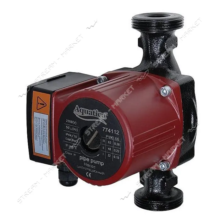 Насос циркуляционный Aquatica 774138 130Вт Hmax 7м Qmax 87л/мин d1 1/2" 180мм плюс гайки d1"