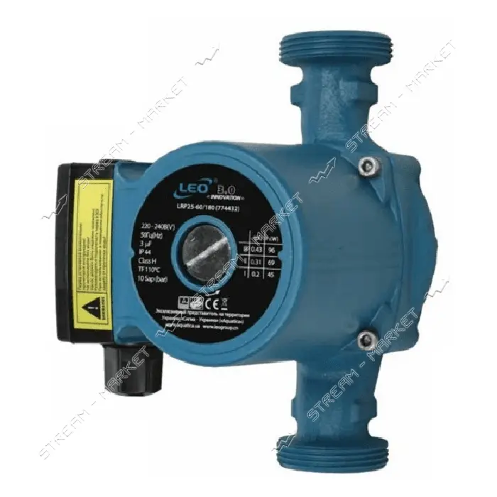 Насос циркуляционный Aquatica Leo 3.0 774413 74Вт Hmax 4м Qmax 52л/мин d1 1/2" 130мм гайки d1"