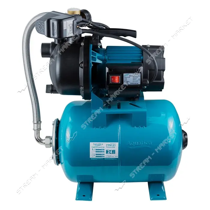 Станция Aquatica Leo 775308/24 1кВт Hmax 44м Qmax 73л/мин самовсасывающий насос 24л Под заказ