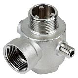 Пятиходовая муфта Aquatica 779601 плюс обратный клапан 80мм 1"Нx1"Вx1"Вx1/4"Нx1/4"В Silver 480г
