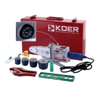Набор для пайки PPR труб Koer KW.SET-03 1500Вт 4 насадки ножницы рулетка 2 заглушки уровень         
