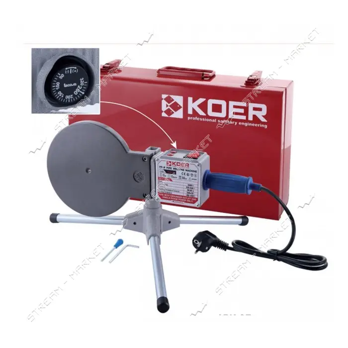 Паяльник для PPR труб Koer KW.05 без насадок 2400Вт                                                 