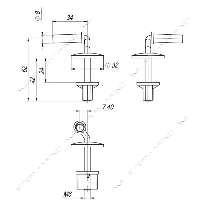 Крепление крышки унитаза SoloPlast СУ-1М                                                            
