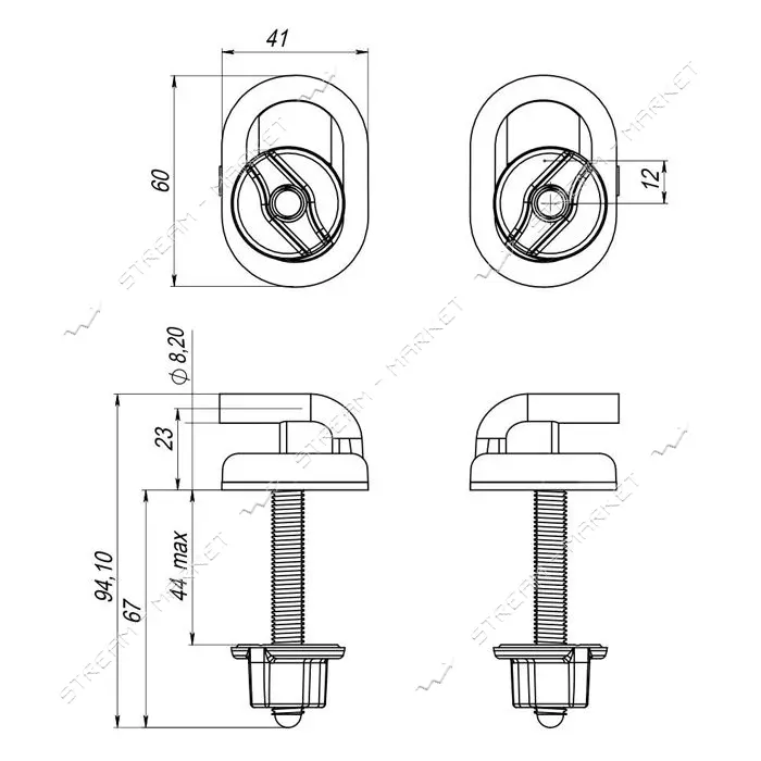 Крепление крышки унитаза SoloPlast СУ-2.10.3П
