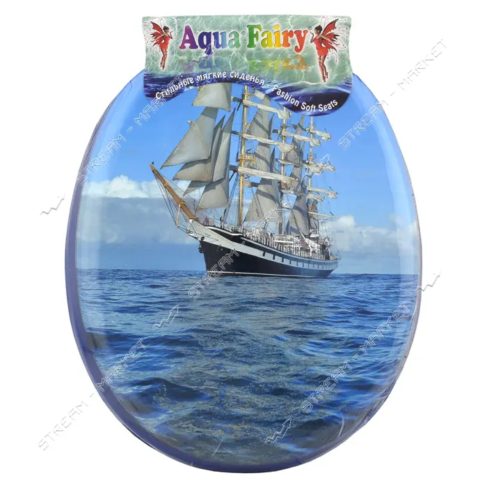 Сидение для унитаза мягкое AquaFairy синее                                                          