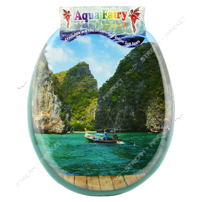 Сидение для унитаза мягкое AquaFairy зеленое