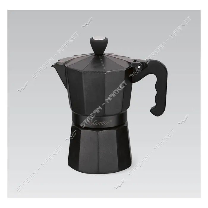 Гейзерная кофеварка Maestro MR-1666-3-BLACK Espresso Moka 150мл                                     