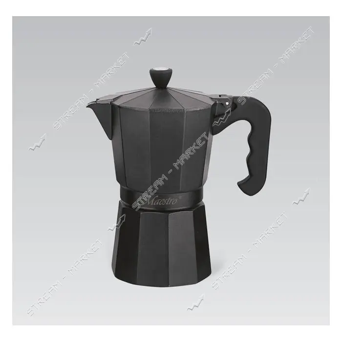 Гейзерная кофеварка Maestro MR-1666-9-BLACK Espresso Moka 450мл                                     