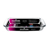 Форма для выпечки Maxmark МК-GL122 стеклянная прямоугольная 34.7x24.2x6.5см                         