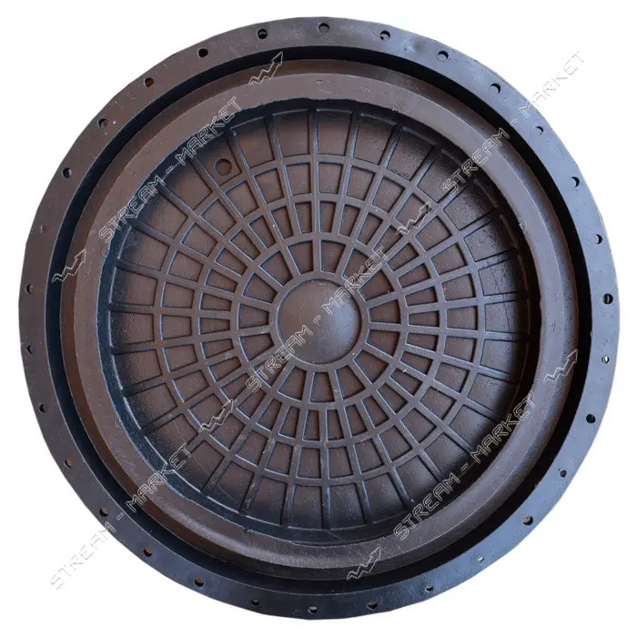 Люк А15 круглый б/з 3т 610х90мм черный                                                              